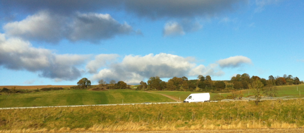 white delivery van